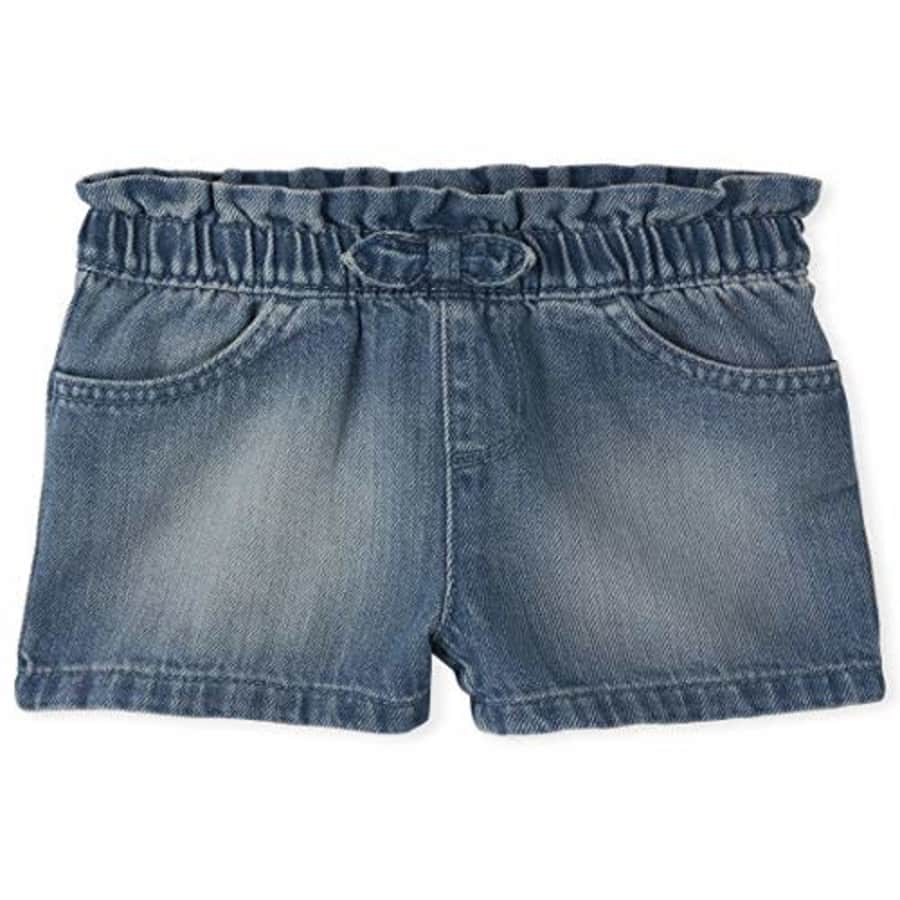 The Children's Place Baby Girls' Casual Denim Shorts, Twyla WASH, 5T for $14
