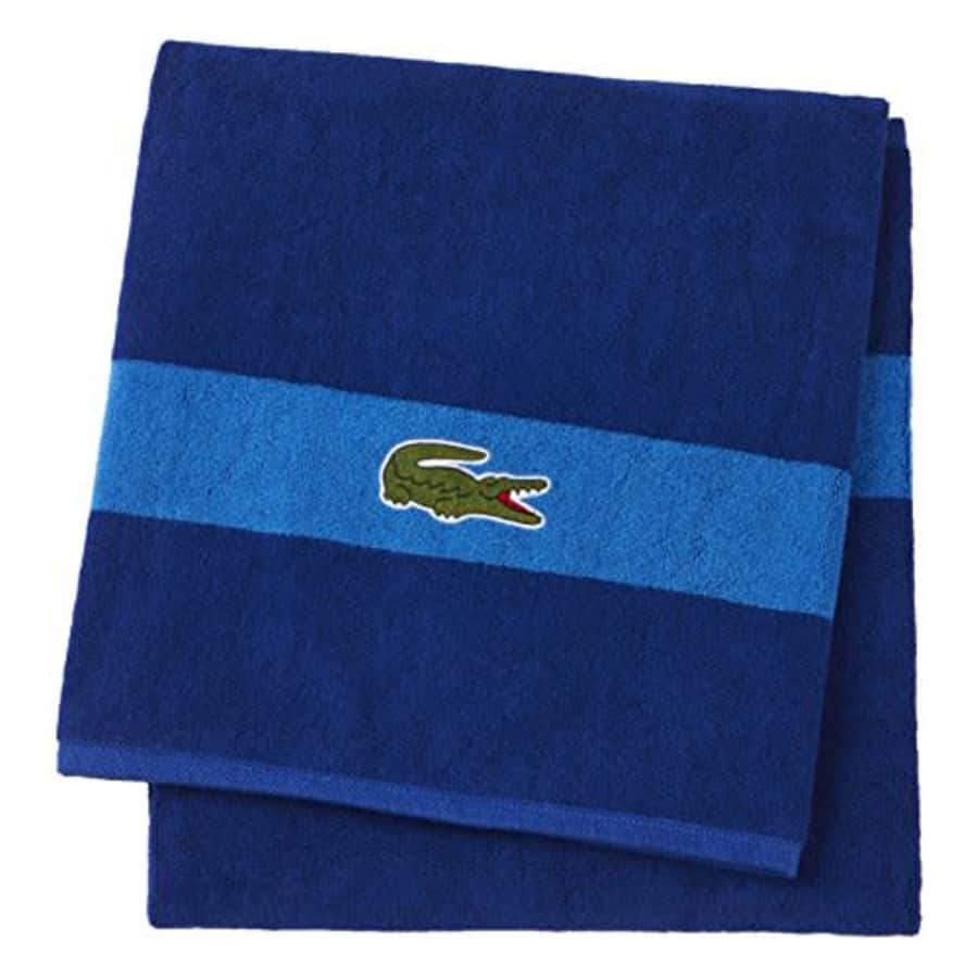 Lacoste Logo Bath Towel, 100% Cotton, 650 GSM, 30"x52", Surf Blue for $29