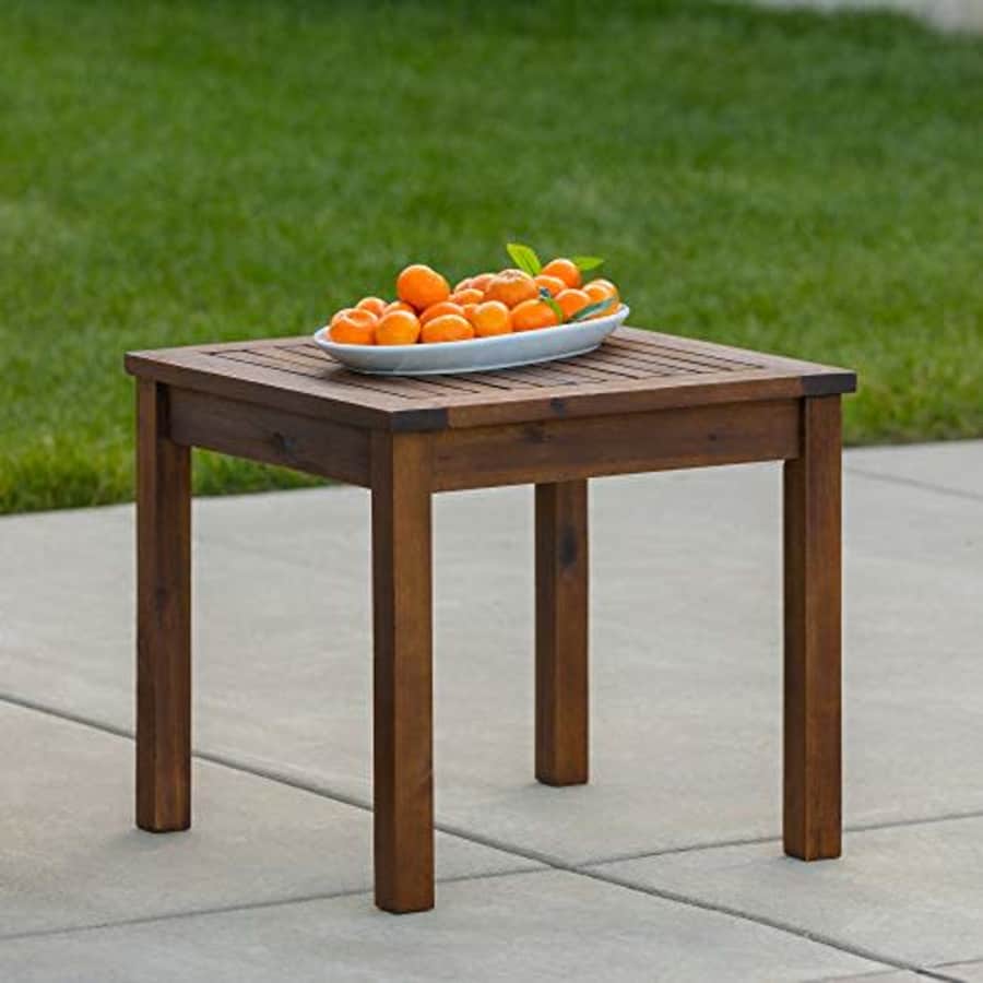 Walker Edison Furniture Company AZWSSTDB Modern Outdoor Patio Wood Side Square End Table All for $87