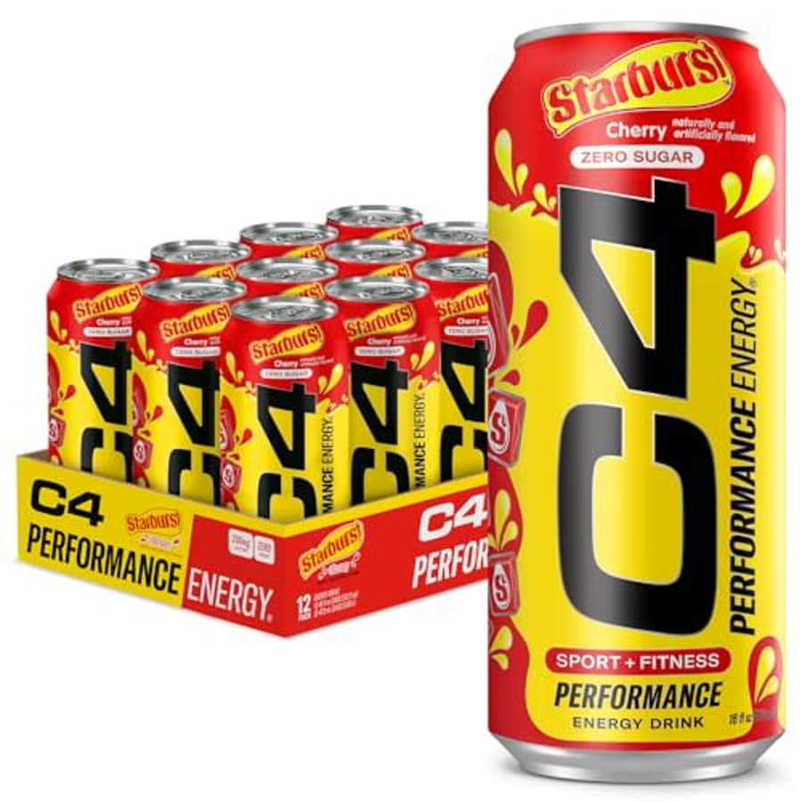 Cellucor C4 Energy Drink, Starburst Cherry, Carbonated Sugar Free Pre Workout Performance Drink for $34 Cellucor C4 Energy Drink, Starburst Cherry, Carbonated Sugar Free Pre Workout Performance Drink for $34