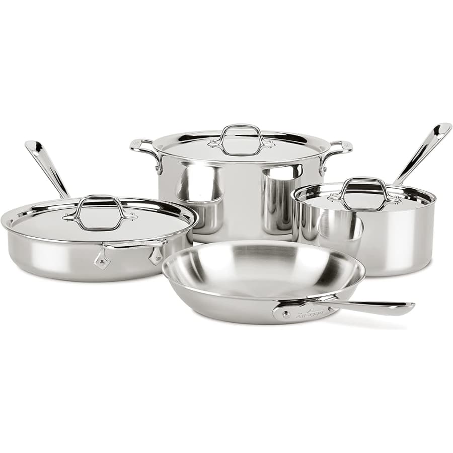 All-Clad D3 Tri-Ply 7-Piece Cookware Set for $486