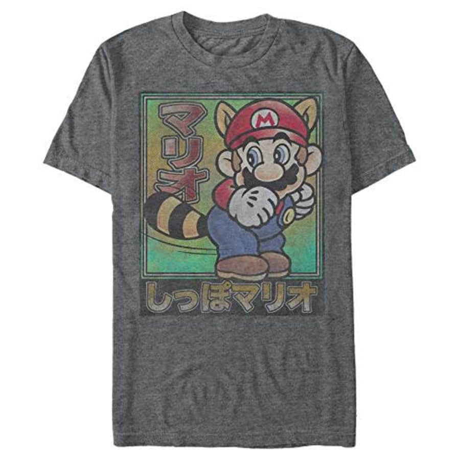 Nintendo Men's T-Shirt, Char HTR, XXXXX-Large for $13