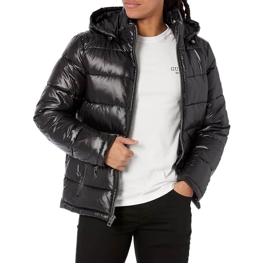 Guess Men's Hooded Puffer Coat for $55