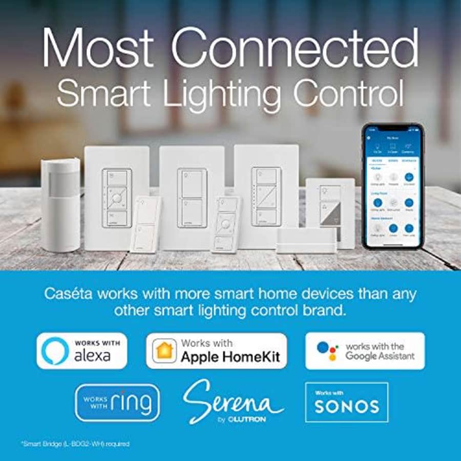 Lutron Caseta Smart Home Plug-in Lamp Dimmer Switch, Works with Alexa, Apple HomeKit, and The for $50