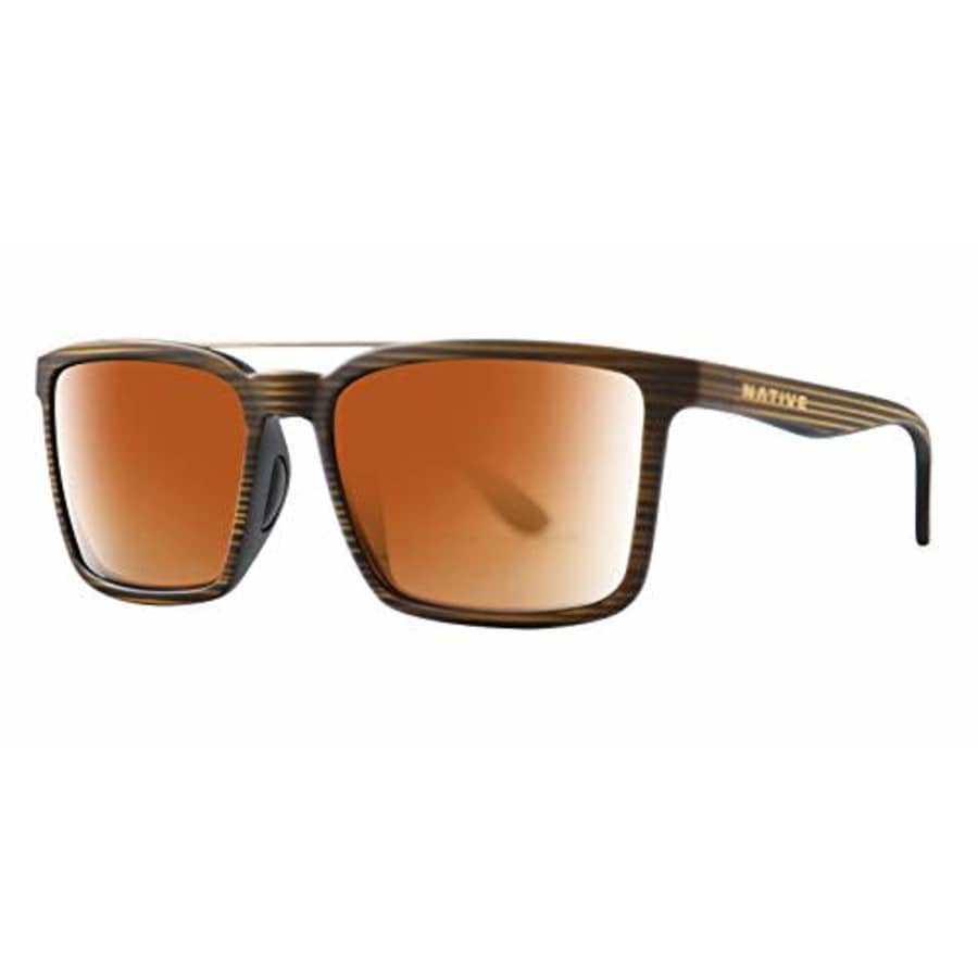 Native Eyewear Four Corners Polarized Sunglasses, Wood/Bronze Reflex, 56 mm for $50