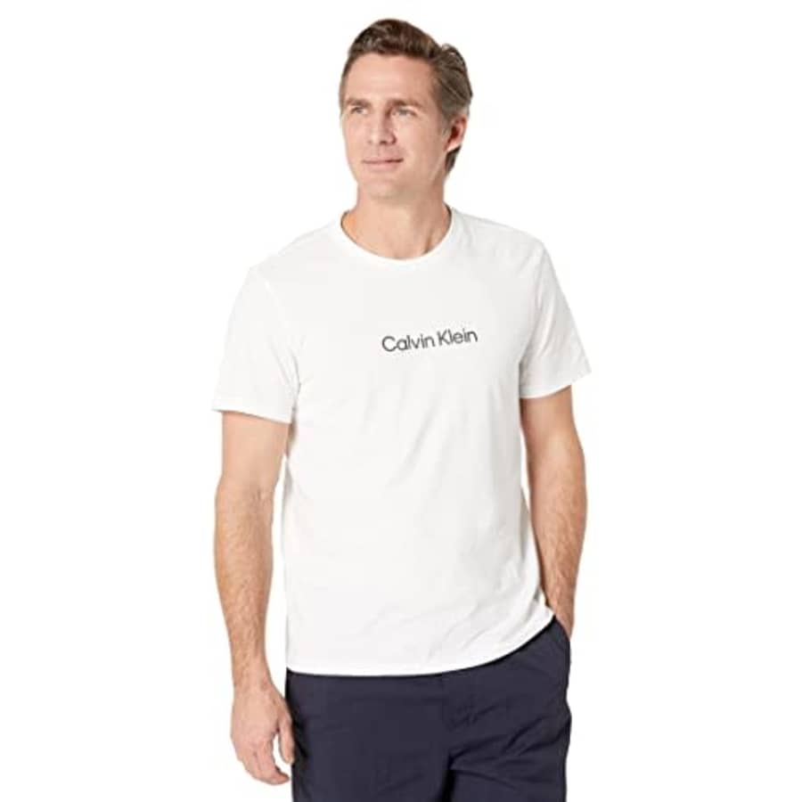 Calvin Klein Men's Logo Crewneck T-Shirt, White, Large for $40 Calvin Klein Men's Logo Crewneck T-Shirt, White, Large for $40
