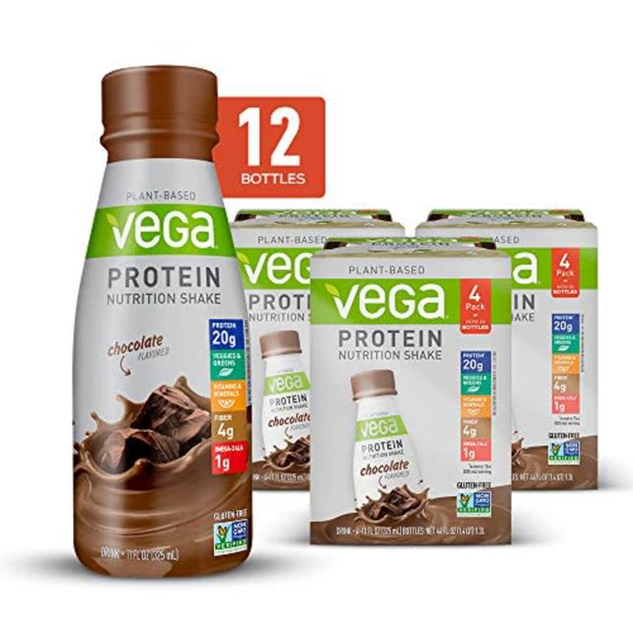 Vega Protein Shakes Ready to Drink, Chocolate - Plant Based Vegan Nutrition Shake with Veggies, for $30