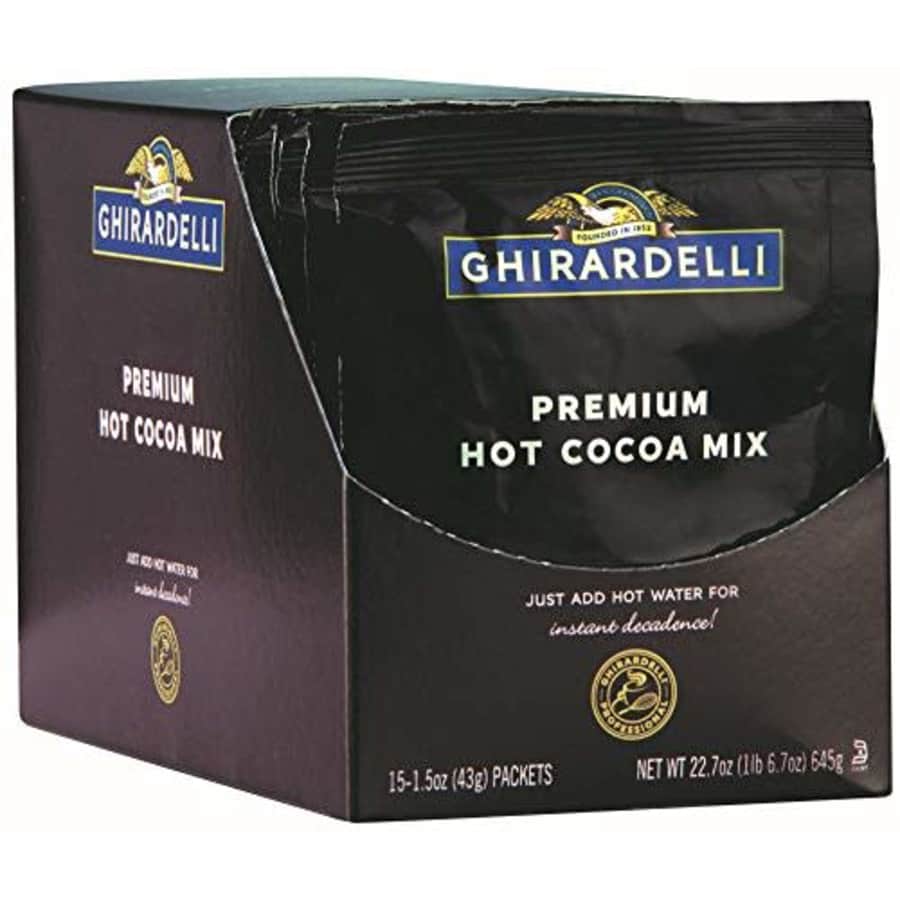 Ghirardelli Premium Hot Cocoa Envelopes, Double Chocolate, 1.5-Ounce (Pack of 15) for $40