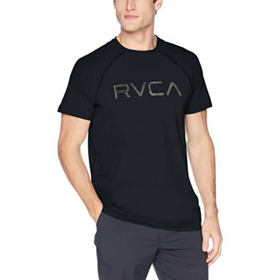 RVCA Men Micro Mesh Short Sleeve Surf Top Black XX-Large for $36