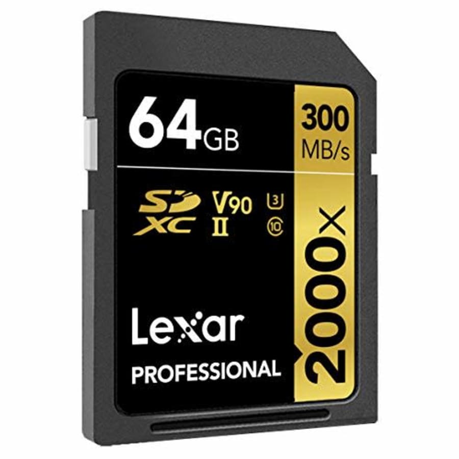 Lexar Professional 2000x 64GB SDXC UHS-II Card w/o Reader, Up to 300MB/s Read (LSD2000064G-BNNNU) for $72 Lexar Professional 2000x 64GB SDXC UHS-II Card w/o Reader, Up to 300MB/s Read (LSD2000064G-BNNNU) for $72