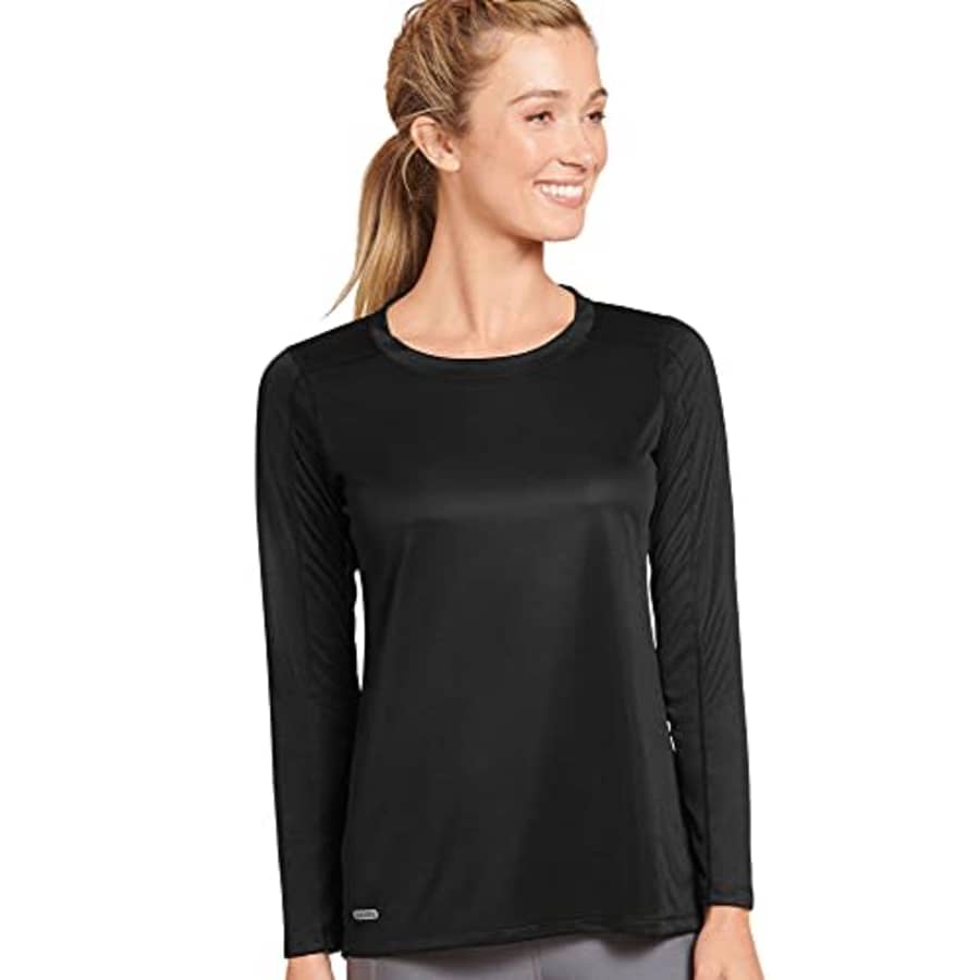 Jockey Women's Activewear Long Sleeve Performance Tee, Black, 1X for $14 Jockey Women's Activewear Long Sleeve Performance Tee, Black, 1X for $14