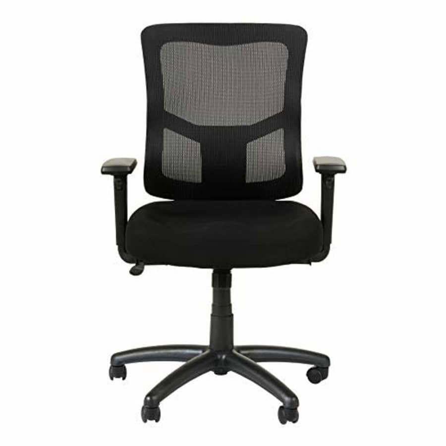 Alera Elusion II Series Mesh Mid-Back Swivel/Tilt Chair with Adjustable Arms, Black for $134