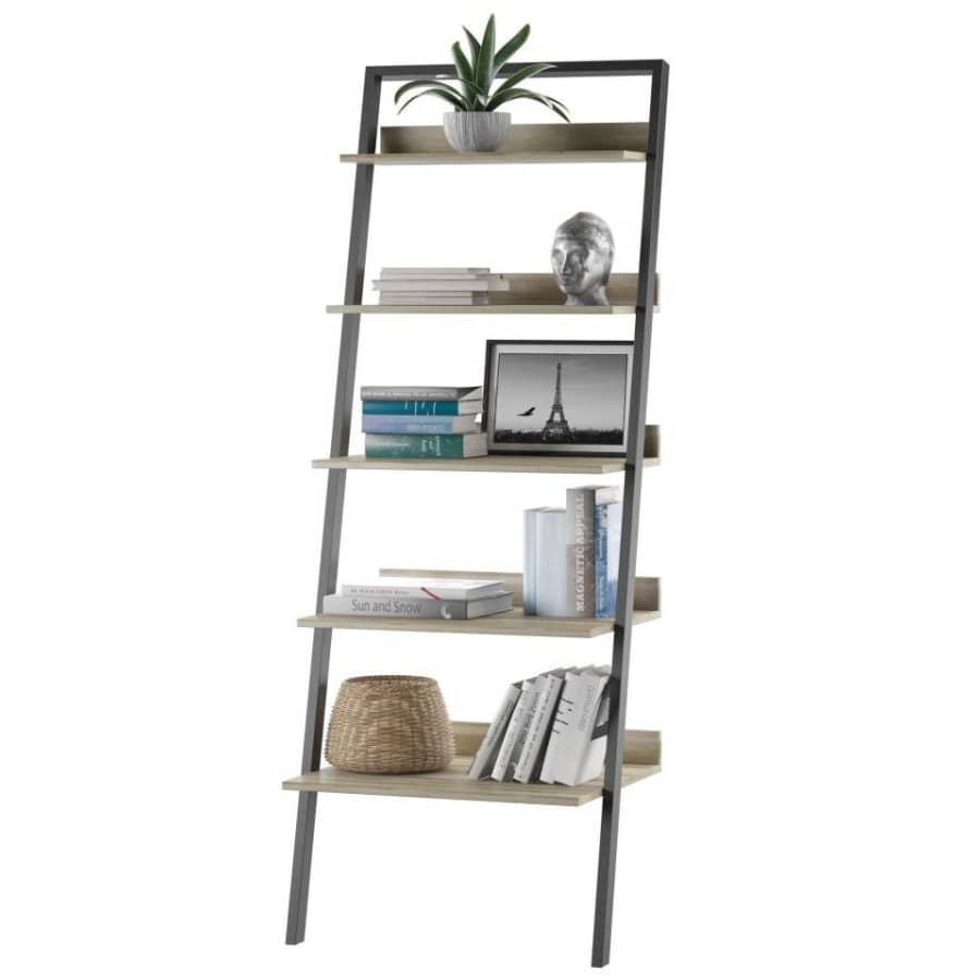 Twin Star Home 80" 5-Shelf Leaning Ladder Bookcase for $139 Twin Star Home 80" 5-Shelf Leaning Ladder Bookcase for $139