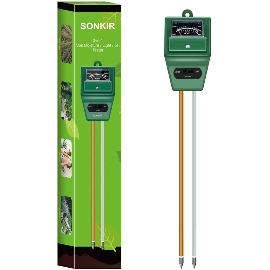 Sonkir 3-in-1 Soil Moisture/Light/pH Tester: $7.97