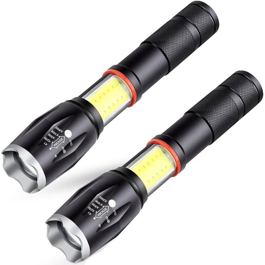 Ustopfire Tactical COB LED Flashlight 2-Pack for $8