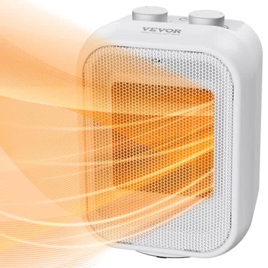 VEVOR Portable Electric Space Heater with Thermostat, 1000W/1500W 2-Level Adjustable Quiet Ceramic for $11 VEVOR Portable Electric Space Heater with Thermostat, 1000W/1500W 2-Level Adjustable Quiet Ceramic for $11