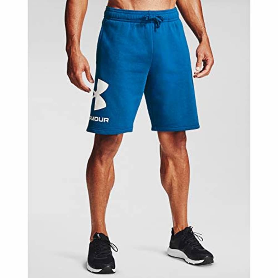 Under Armour Men's Rival Fleece Shorts, Graphite Blue (581)/Onyx White, 4X-Large Tall for $26