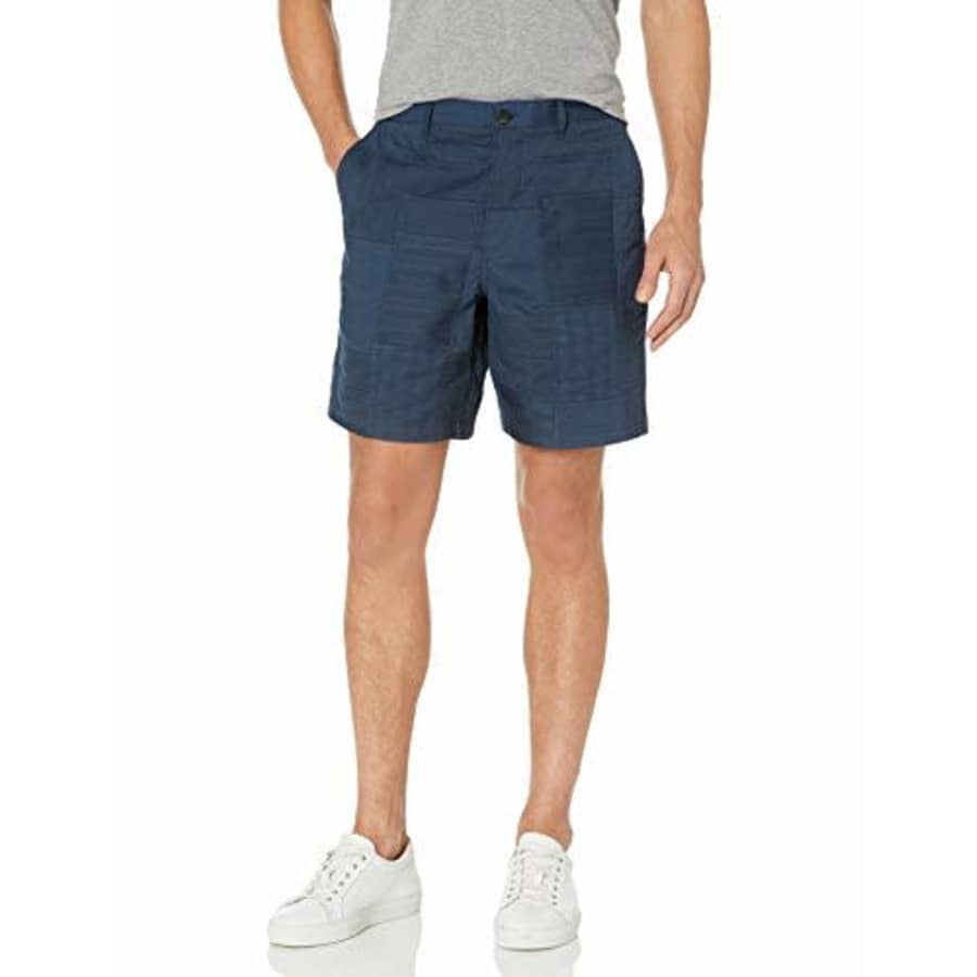 Billy Reid Men's Standard Fit Textured Chino Shorts, Navy Madras, 38 for $117 Billy Reid Men's Standard Fit Textured Chino Shorts, Navy Madras, 38 for $117