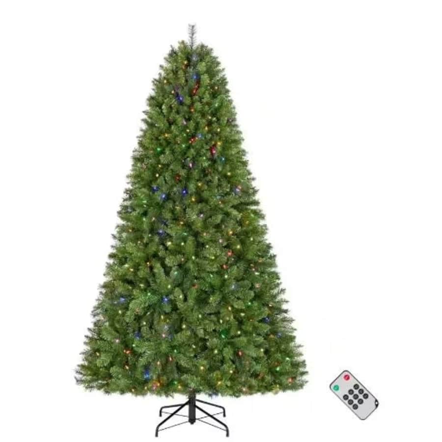 Home Accents Holiday 7.5-Foot Pre-Lit LED Brookside Pine Artificial Christmas Tree for $79