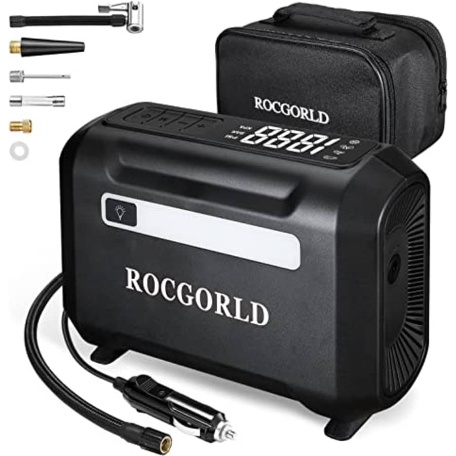 ROCGORLD Tire Inflator Portable Air Compressor for $22 ROCGORLD Tire Inflator Portable Air Compressor for $22