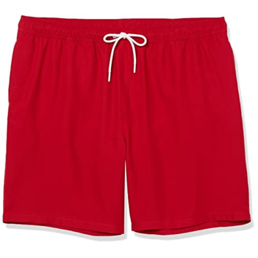 Amazon Essentials Men's XXL Swim Trunks, Red, X-Large for $7