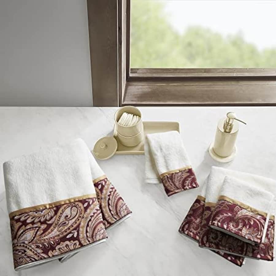 Madison Park Aubrey 100% Cotton Luxurious Bath Towel Set Highly Absorbent, Quick Dry, Jacquard for $51