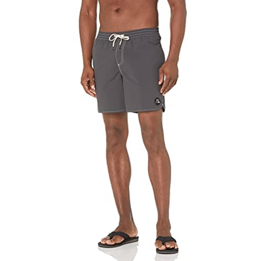 Quiksilver Men's Standard 17 Inch Elastic Waist Swim Trunk Bathing Suit Short, Tarmac Scallop for $12
