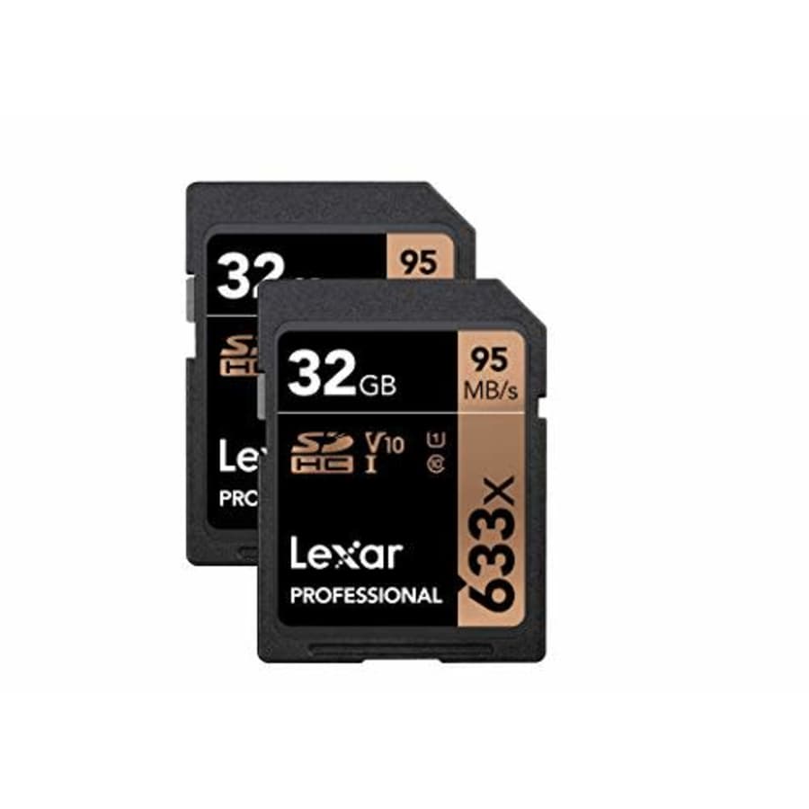 Lexar Professional 633x 32GB SDHC UHS-I Card, 2-Pack (LSD32GCB1NL6332) for $30