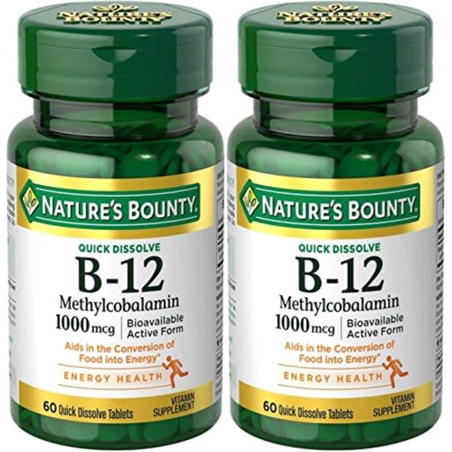 Nature's Bounty Natures Bounty Methylcobalamin B12 Microlozenge Tablets, 1000 mcg, 120 Count (2 X 60 Count Bottles) for $15 Nature's Bounty Natures Bounty Methylcobalamin B12 Microlozenge Tablets, 1000 mcg, 120 Count (2 X 60 Count Bottles) for $15