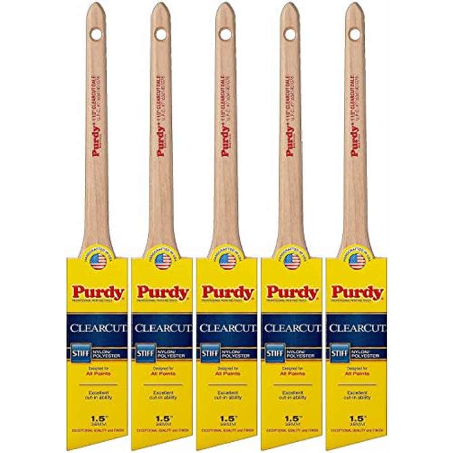 Purdy 144080115 Clearcut Series Dale Angular Trim Paint Brush, 1-1/2 inch - 5 Pack for $55 Purdy 144080115 Clearcut Series Dale Angular Trim Paint Brush, 1-1/2 inch - 5 Pack for $55