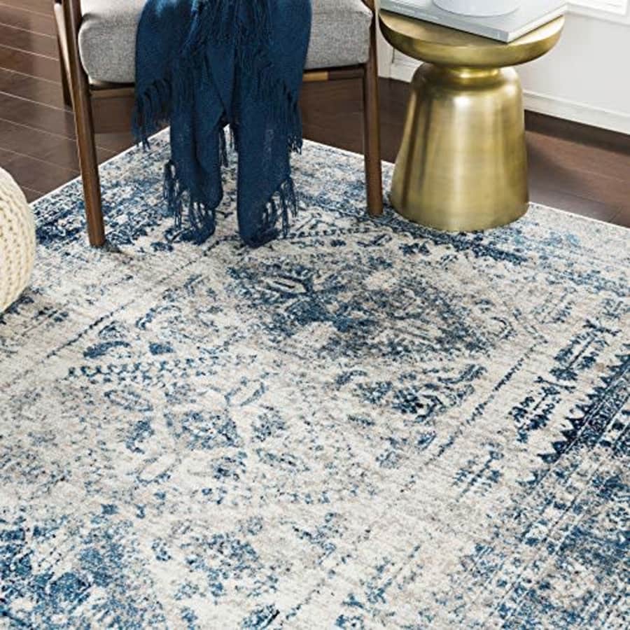 Artistic Weavers Desta Blue/White Area Rug, 6'7" x 9' for $100