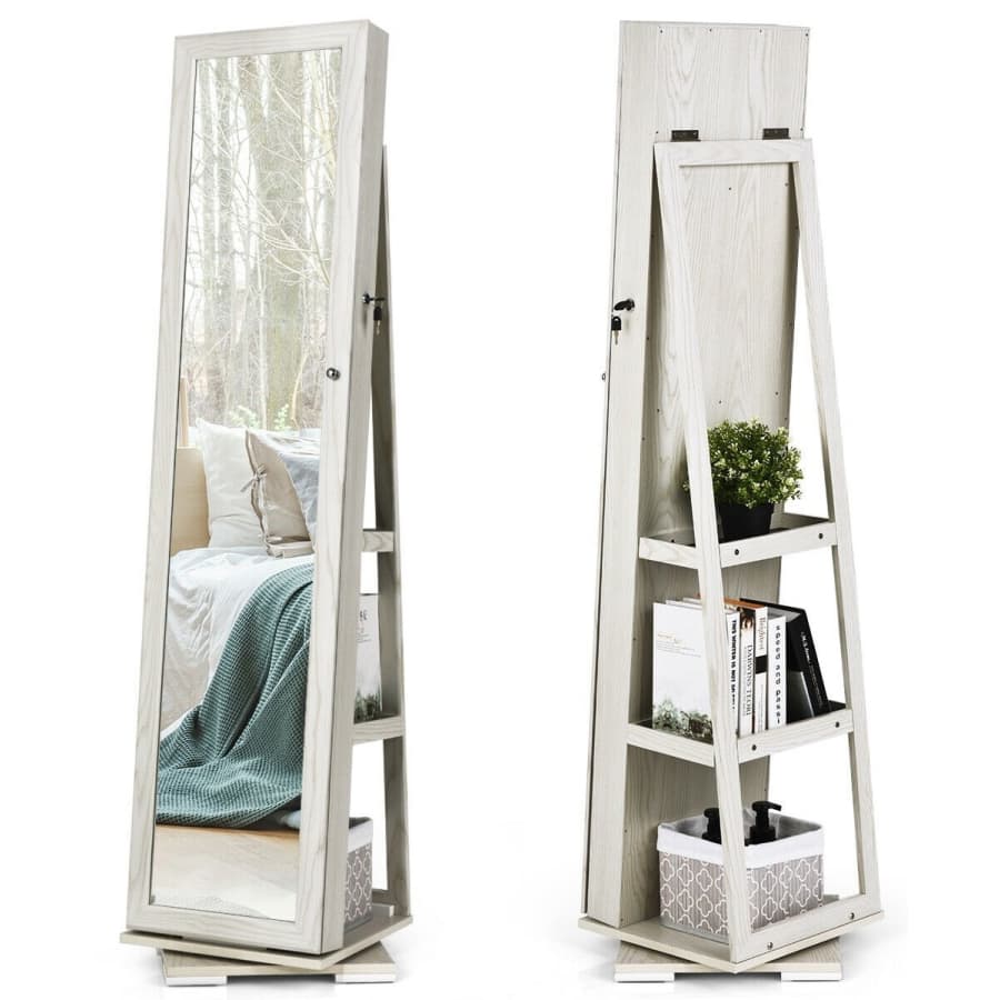 Costway Rotating Mirrored Jewelry Cabinet for $159 Costway Rotating Mirrored Jewelry Cabinet for $159