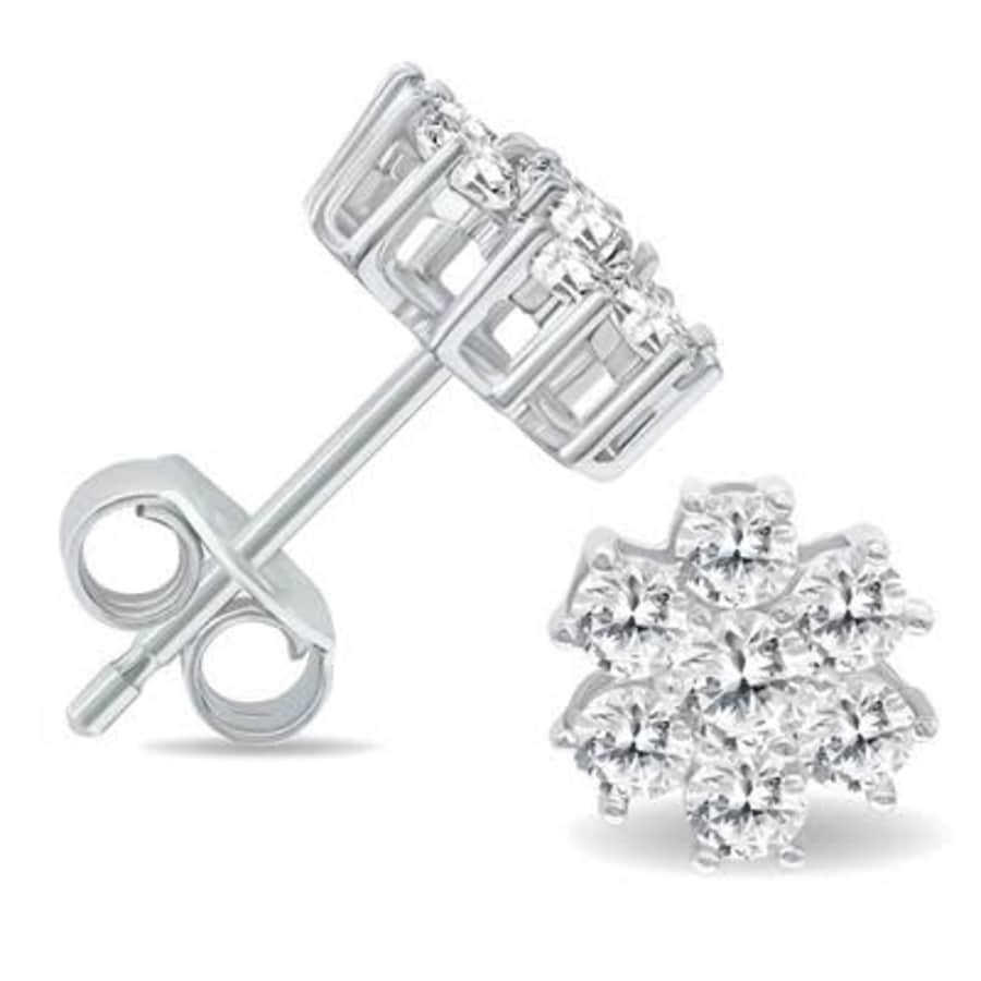 Szul 1-TCW Diamond Flower Cluster Stud Earrings in 14K White Gold for $458 Szul 1-TCW Diamond Flower Cluster Stud Earrings in 14K White Gold for $458