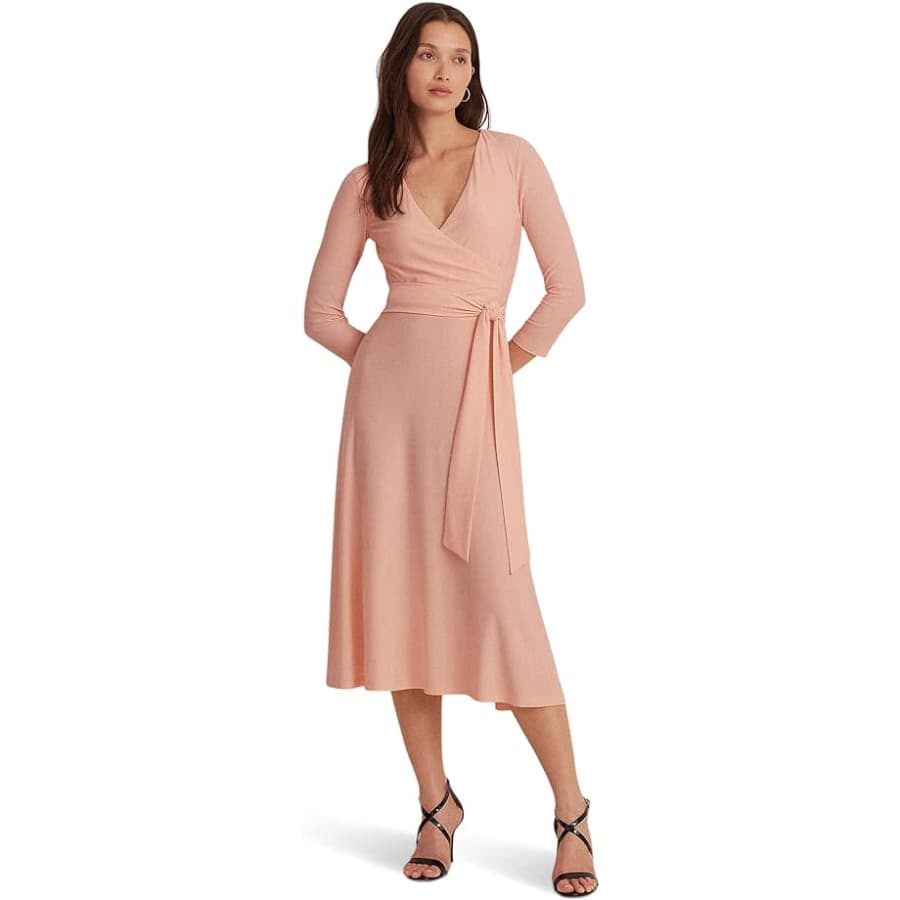 Lauren Ralph Lauren Women's Self-Belt Surplice Jersey Dress for $65 Lauren Ralph Lauren Women's Self-Belt Surplice Jersey Dress for $65