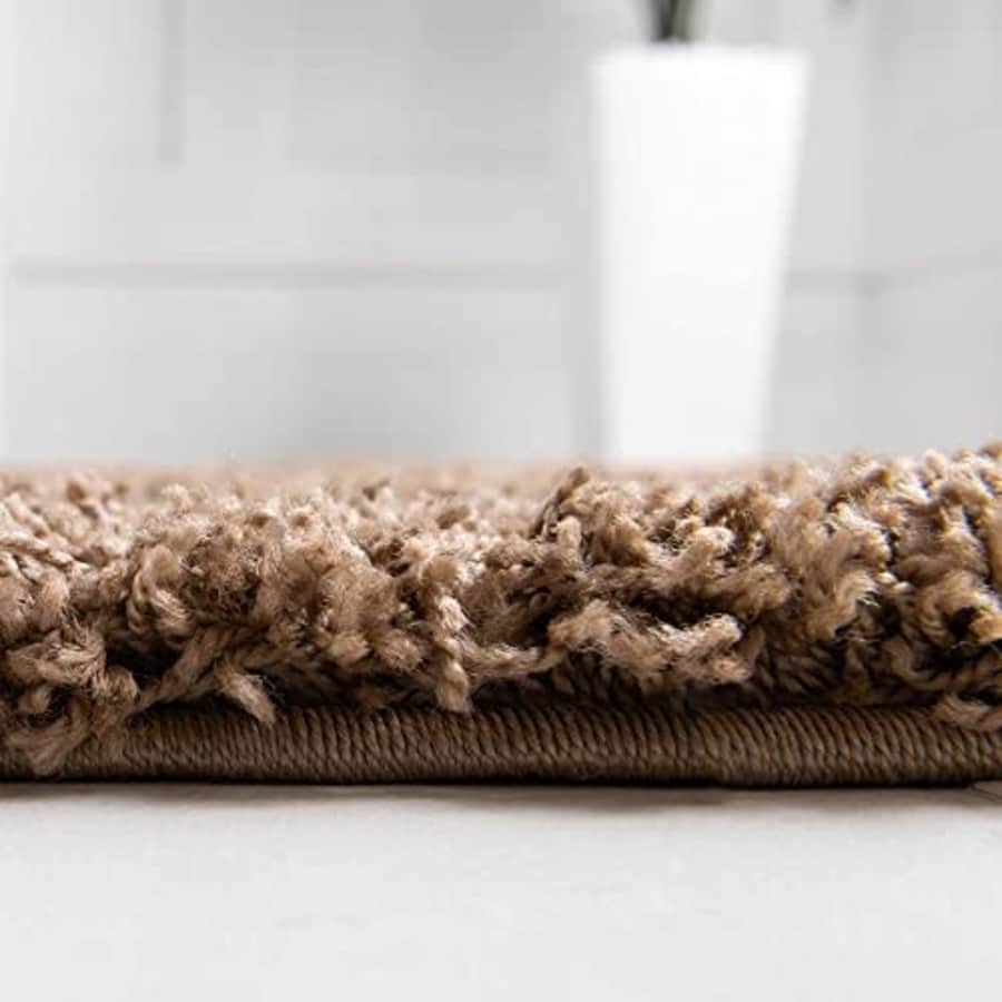 Unique Loom Solid Shag Collection Area Rug (5' 1" x 8' Oval, Sandy Brown) for $59 Unique Loom Solid Shag Collection Area Rug (5' 1" x 8' Oval, Sandy Brown) for $59