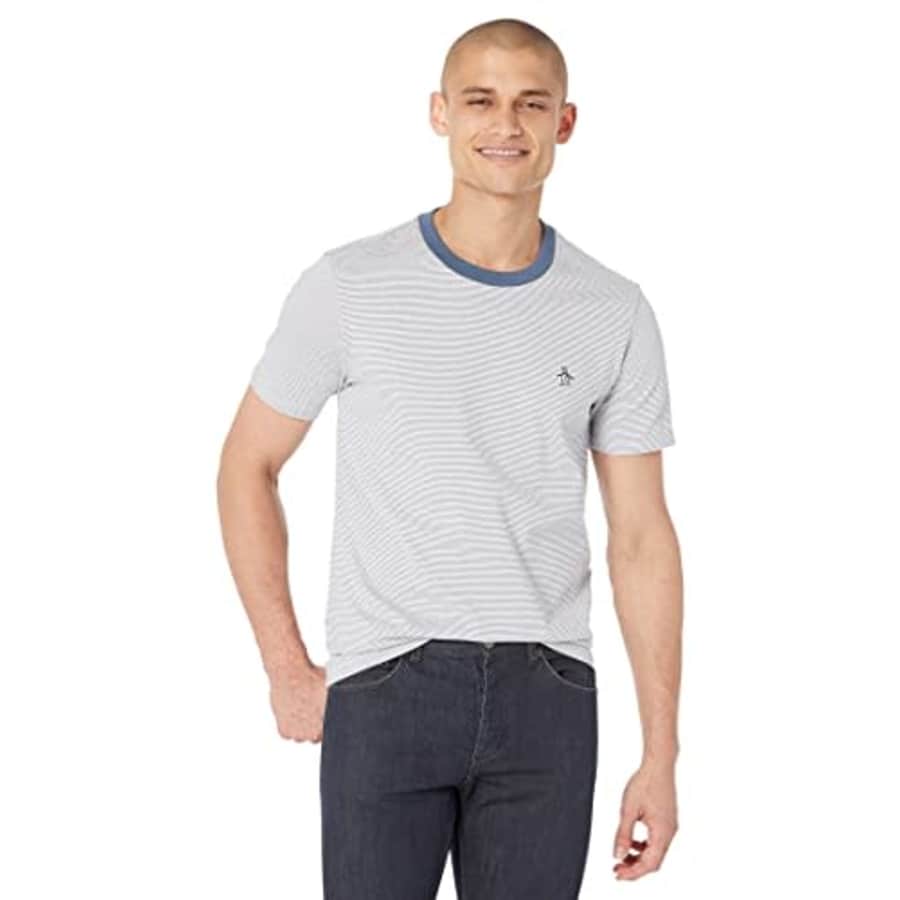Original Penguin Men's Micro Stripe Short Sleeve Tee Shirt, Bering Sea, Small for $60 Original Penguin Men's Micro Stripe Short Sleeve Tee Shirt, Bering Sea, Small for $60