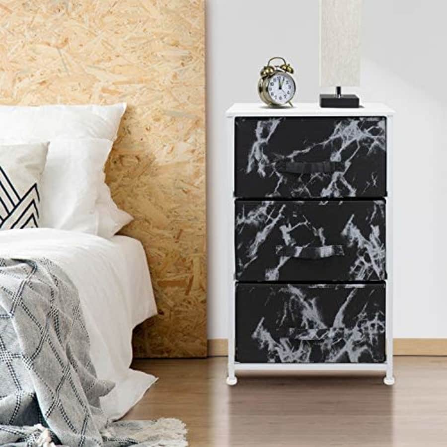 Sorbus Nightstand with 3 Drawers - Bedside Furniture & Night Stand End Table Dresser with Steel for $55