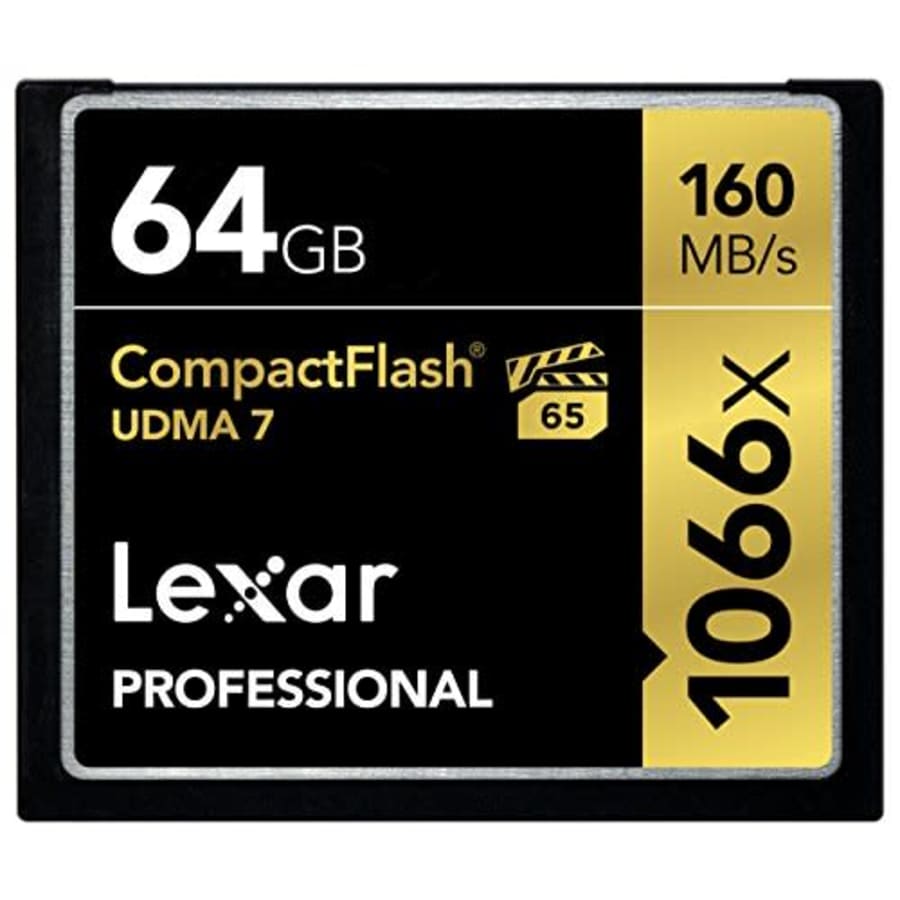 Lexar Professional 1066x 64GB CompactFlash Card, Up to 160MB/s Read, for Professional Photographer, for $34