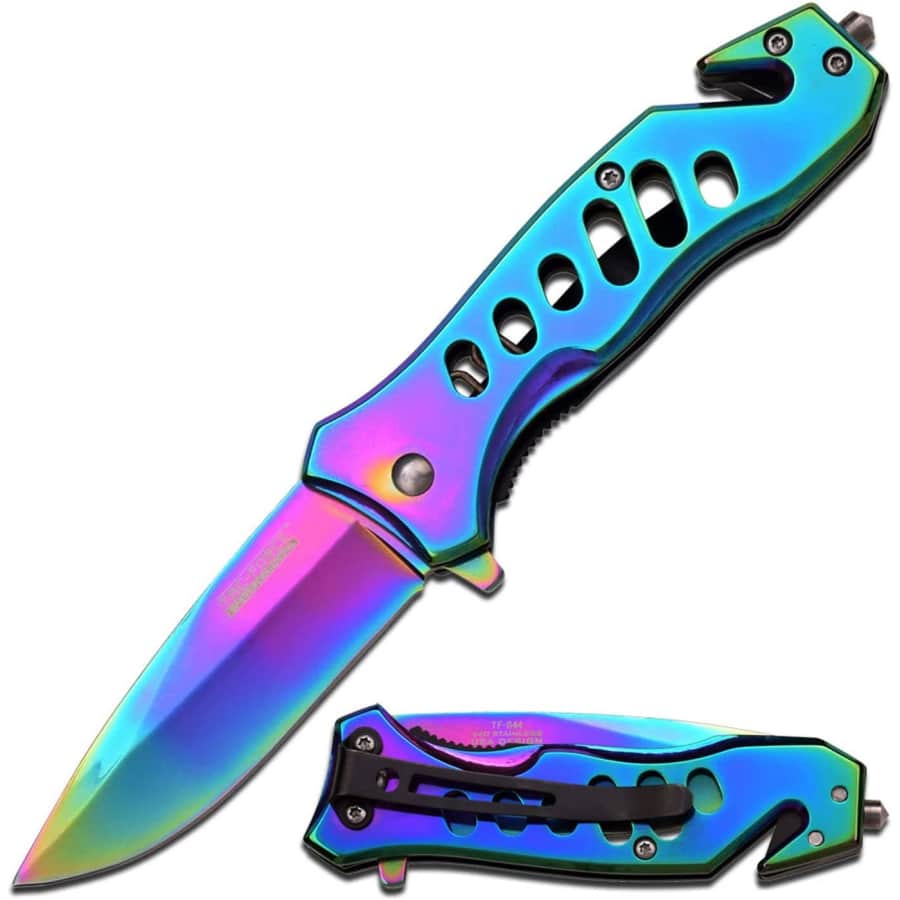 Tac Force Rainbow Spring Assisted Folding Pocket Knife for $11
