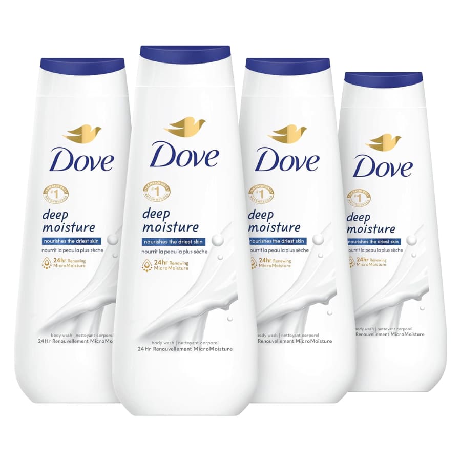 Dove Deep Moisture Body Wash 20-oz. Bottle 4-Pack for $14 Dove Deep Moisture Body Wash 20-oz. Bottle 4-Pack for $14