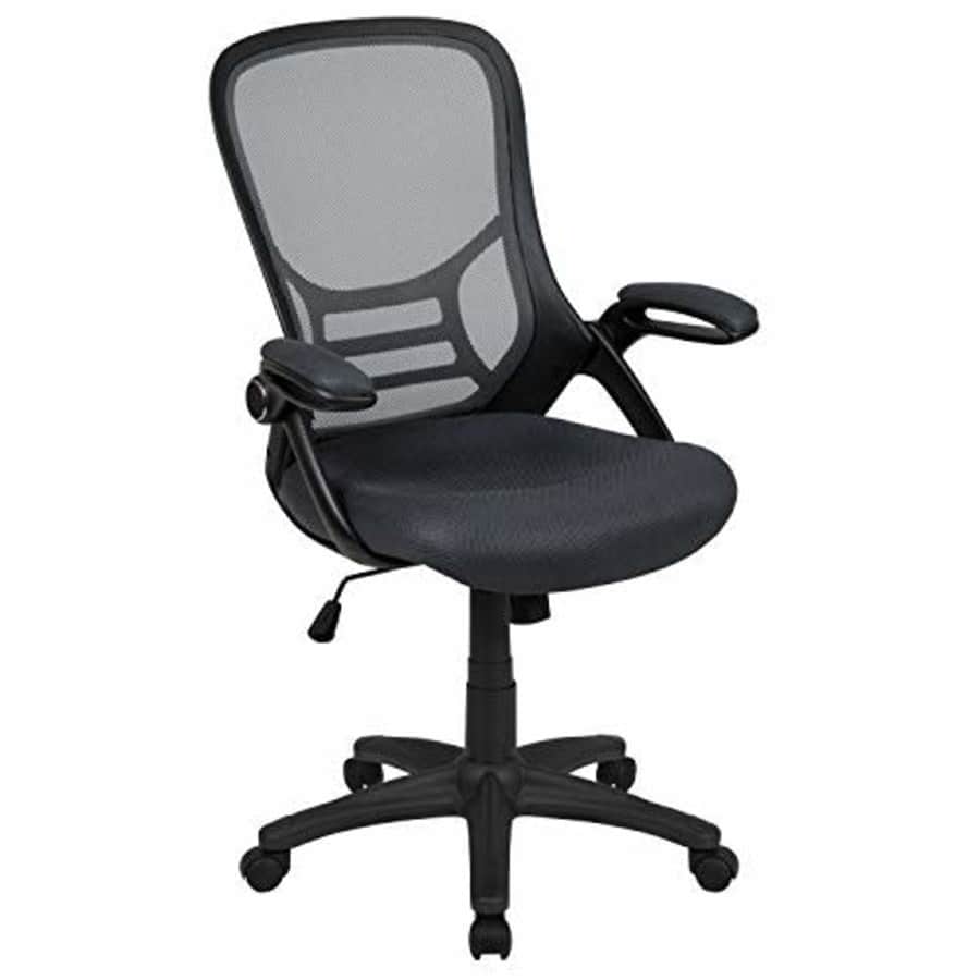 Flash Furniture High Back Dark Gray Mesh Ergonomic Swivel Office Chair with Black Frame and Flip-up for $111 Flash Furniture High Back Dark Gray Mesh Ergonomic Swivel Office Chair with Black Frame and Flip-up for $111