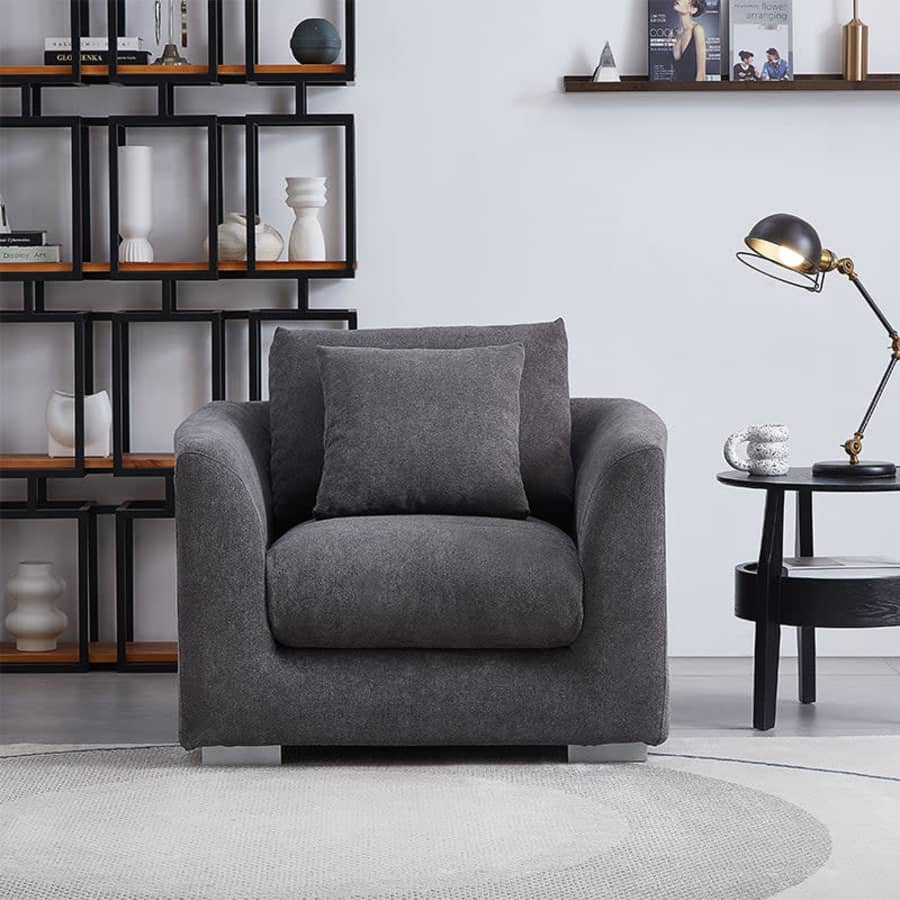 25Home Gray Feathers Armchair for $544