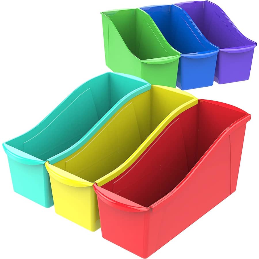 Storex Interlocking Large Plastic Bin 6-Pack for $22