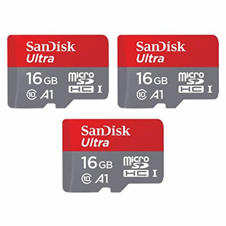 SanDisk 16GB 3-Pack Ultra microSDHC UHS-I Memory Card (3x16GB) - SDSQUAR-016G-GN6MM for $18 SanDisk 16GB 3-Pack Ultra microSDHC UHS-I Memory Card (3x16GB) - SDSQUAR-016G-GN6MM for $18