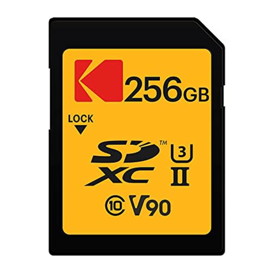 Kodak SDXC 256GB UHS-II U3 V90 Ultra Pro Memory Card - Up to 290MB/s Read Speed and 230MB/s Write for $148 Kodak SDXC 256GB UHS-II U3 V90 Ultra Pro Memory Card - Up to 290MB/s Read Speed and 230MB/s Write for $148