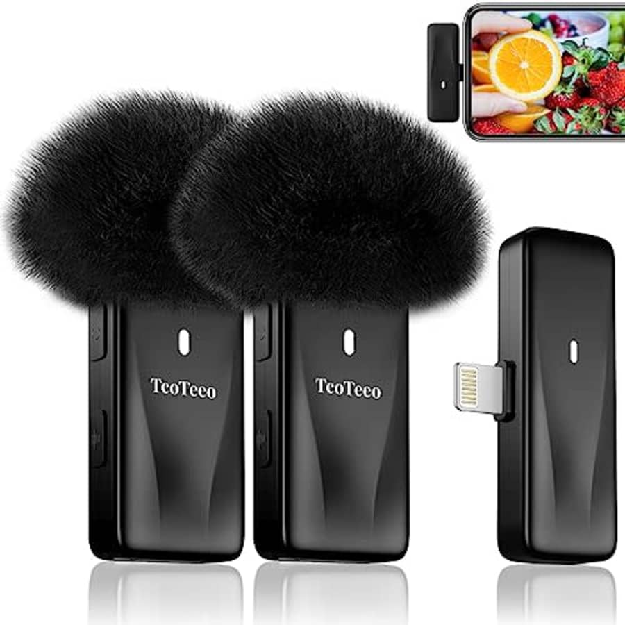 Wireless Lavalier Microphone 2-Pack for iPhone/iPad for $15