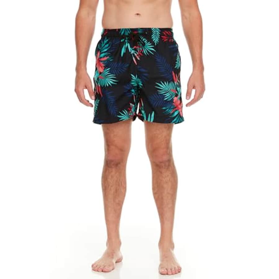 Kanu Surf Men's Riviera Swim Trunks (Regular & Extended Sizes), Mali Black, Large for $14