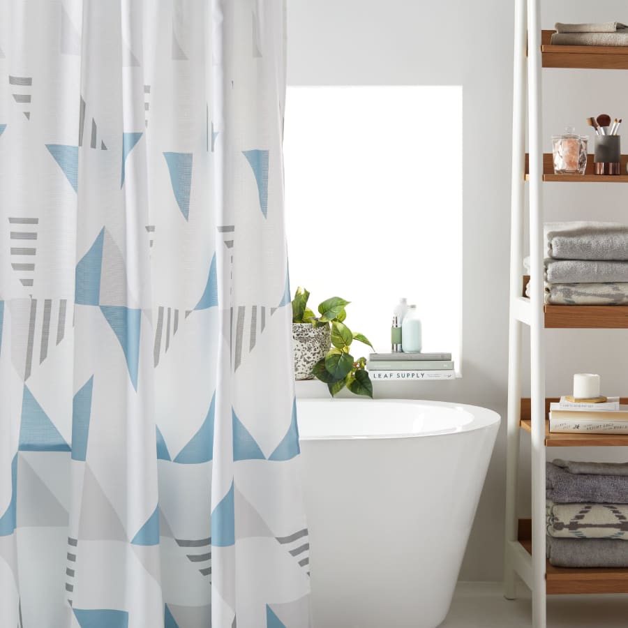 MoDRN Scandinavian Triangle Shower Curtain for $6 MoDRN Scandinavian Triangle Shower Curtain for $6