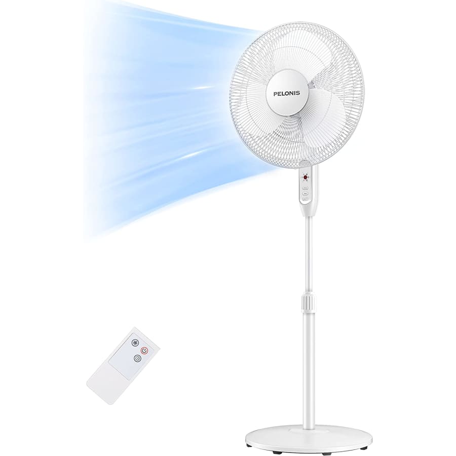 Pelonis 16'' Pedestal Remote Control Oscillating Fan for $48