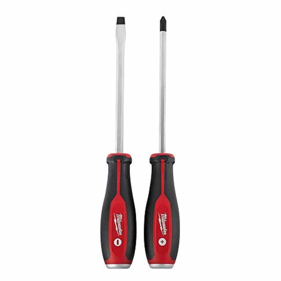 Milwaukee 48-22-2702 2 Piece Demolition Slotted and Phillips Head Screwdriver Set W/Steel Endcaps, for $20 Milwaukee 48-22-2702 2 Piece Demolition Slotted and Phillips Head Screwdriver Set W/Steel Endcaps, for $20